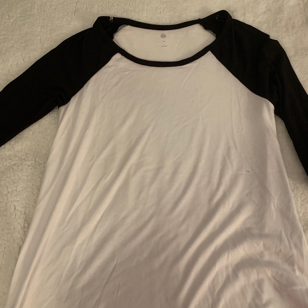 Black and white baseball t-shirt